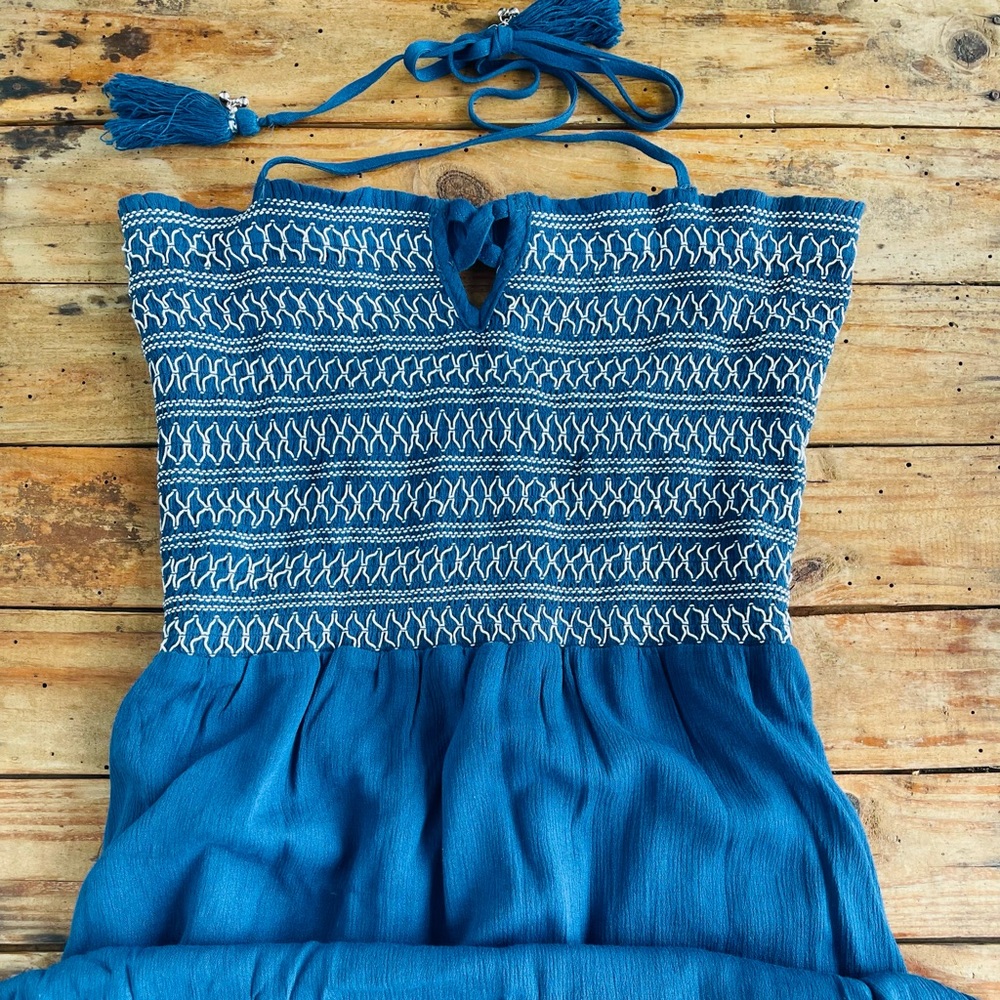 Lost & Wander Royal Blue Halter Long Dress.